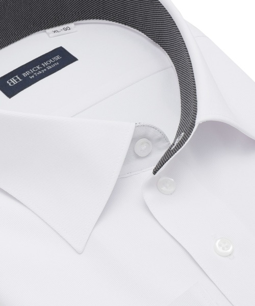 TOKYO SHIRTS(トウキョウシャツ)の「形態安定ノンアイロン ワイド 長袖ストレッチビジネスワイシャツ(大きいサイズ・長いサイズ)(ビジネスシャツ・メンズ・ホワイト・首回り39cm-裄丈88cm/首回り41cm-裄丈90cm/首回り42cm-裄丈90cm/首回り43cm-裄丈90cm/首回り45cm-裄丈82cm/首回り45cm-裄丈86cm/首回り45cm-裄丈90cm/首回り47cm-裄丈86cm/首回り47cm-裄丈90cm)」の2枚目の写真