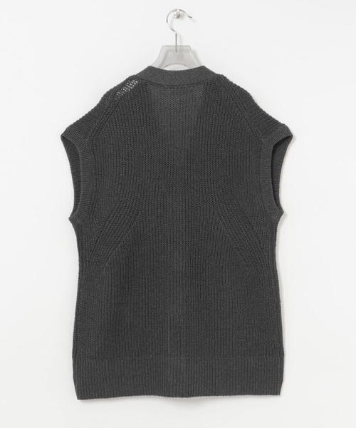 ペーパーニットベスト セール】ペーパーヤーンチュニックニットベスト（ベスト