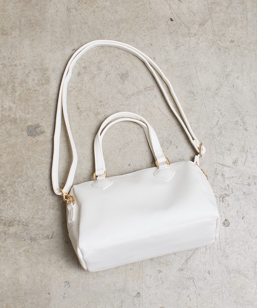 Sunny Side（サニーサイド）の「SUNNY SIDE:さわやかハート フリルリボンパール　ボストン ショルダーバッグ（ショルダーバッグ・レディース・ブラック/ホワイト・FREE）」の6枚目の写真