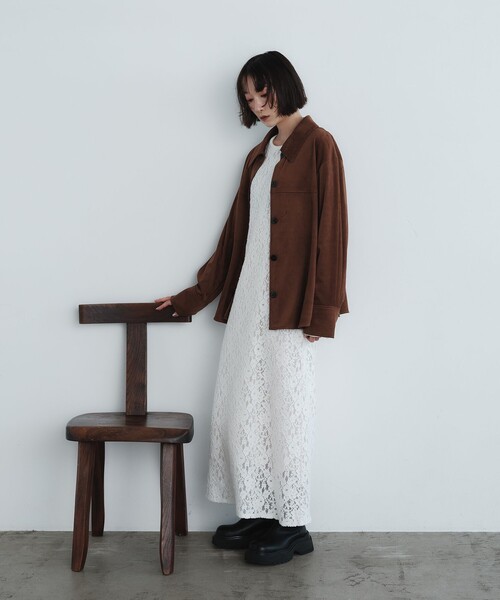 EMMEL REFINES（エメルリファインズ）の「＜EMMEL REFINES＞EM レース ロング ワンピース（ワンピース・レディース・オフホワイト/ブラック・M/S）」の3枚目の写真