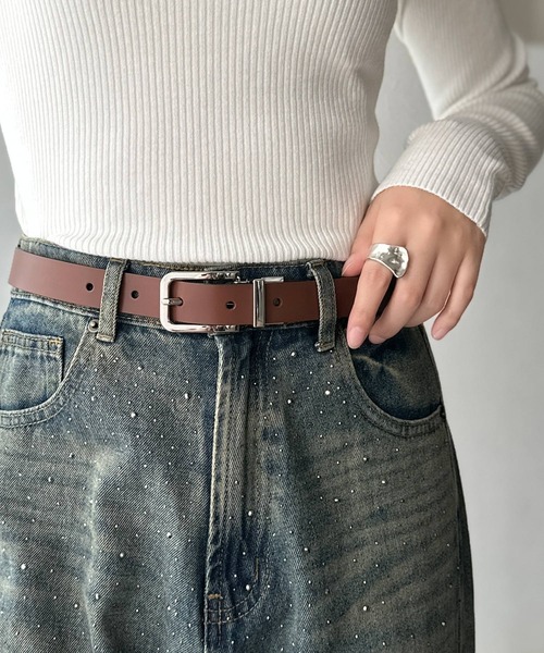 classicalelf（クラシカルエルフ）の「【classicalelf】リバーシブルで楽しむスタイル。リバーシブル２WAYレザーベルト（ベルト・レディース・シルバー/ゴールド・ONE SIZE）」の13枚目の写真