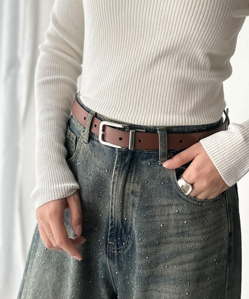 classicalelf（クラシカルエルフ）の「【classicalelf】リバーシブルで楽しむスタイル。リバーシブル２WAYレザーベルト（ベルト・レディース・シルバー/ゴールド・ONE SIZE）」の12枚目の写真