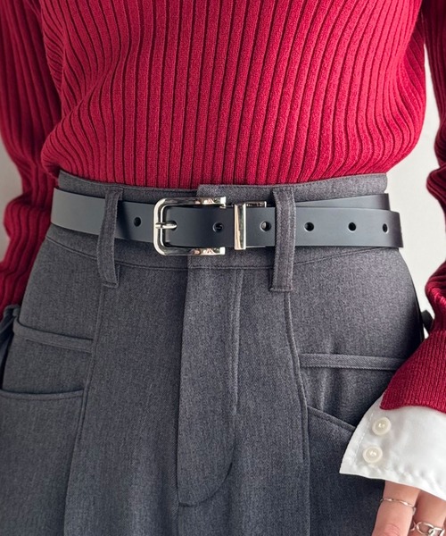 classicalelf（クラシカルエルフ）の「【classicalelf】リバーシブルで楽しむスタイル。リバーシブル２WAYレザーベルト（ベルト・レディース・シルバー/ゴールド・ONE SIZE）」の8枚目の写真