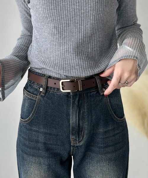 classicalelf（クラシカルエルフ）の「【classicalelf】リバーシブルで楽しむスタイル。リバーシブル２WAYレザーベルト（ベルト・レディース・シルバー/ゴールド・ONE SIZE）」の15枚目の写真