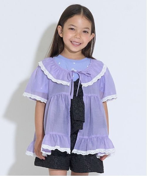 Lycee mine(リセマイン)の「シアーギャザートップス【子供服】【キッズ】【女の子】(シャツ/ブラウス・キッズ・ピンク/クリーム/ミント/ラベンダー・110cm/120cm/100cm/150cm/140cm/130cm)」の4枚目の写真