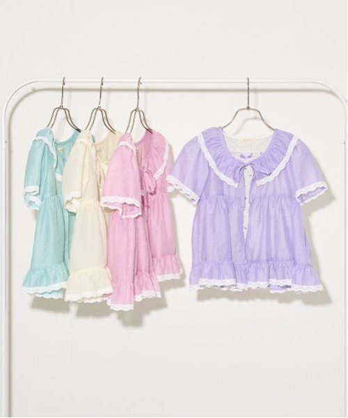 Lycee mine(リセマイン)の「シアーギャザートップス【子供服】【キッズ】【女の子】(シャツ/ブラウス・キッズ・ピンク/クリーム/ミント/ラベンダー・110cm/120cm/100cm/150cm/140cm/130cm)」の5枚目の写真