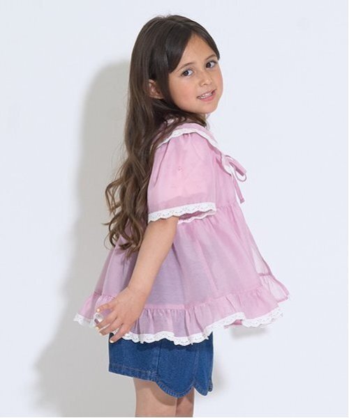 Lycee mine(リセマイン)の「シアーギャザートップス【子供服】【キッズ】【女の子】(シャツ/ブラウス・キッズ・ピンク/クリーム/ミント/ラベンダー・110cm/120cm/100cm/150cm/140cm/130cm)」の13枚目の写真
