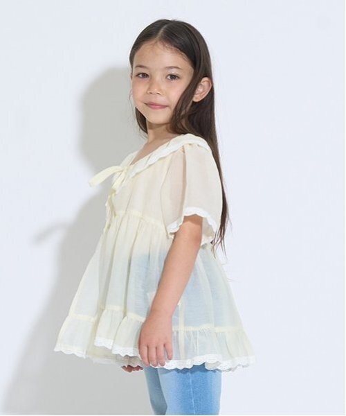 Lycee mine(リセマイン)の「シアーギャザートップス【子供服】【キッズ】【女の子】(シャツ/ブラウス・キッズ・ピンク/クリーム/ミント/ラベンダー・110cm/120cm/100cm/150cm/140cm/130cm)」の16枚目の写真