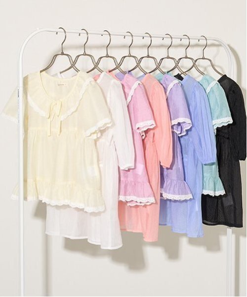 Lycee mine(リセマイン)の「シアーギャザートップス【子供服】【キッズ】【女の子】(シャツ/ブラウス・キッズ・ピンク/クリーム/ミント/ラベンダー・110cm/120cm/100cm/150cm/140cm/130cm)」の18枚目の写真
