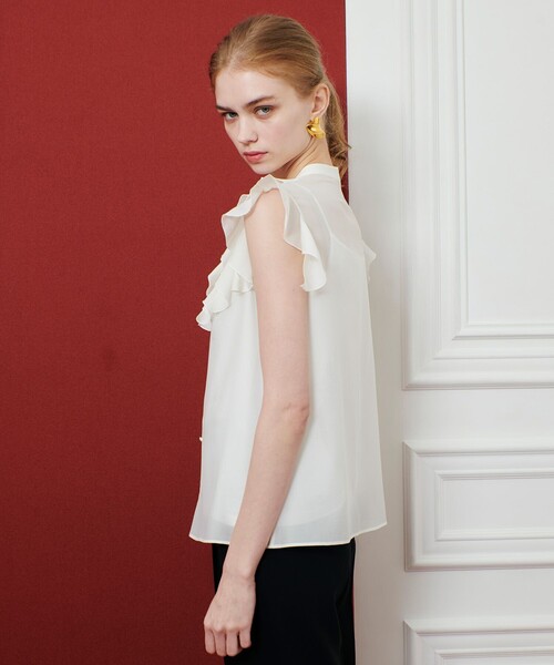 セール】【LOULOU WILLOUGHBY】ラッフルボリュームブラウス（シャツ