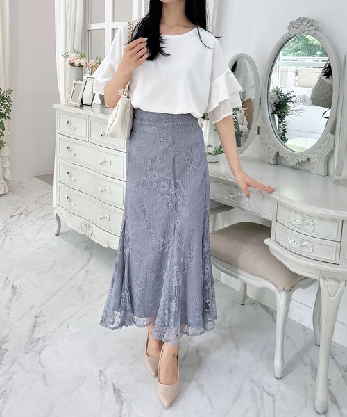 INGNI（イング）の「袖シアーフレアトップス（その他トップス・レディース・オフホワイト/ライトブルー/ブラック・M）」の8枚目の写真