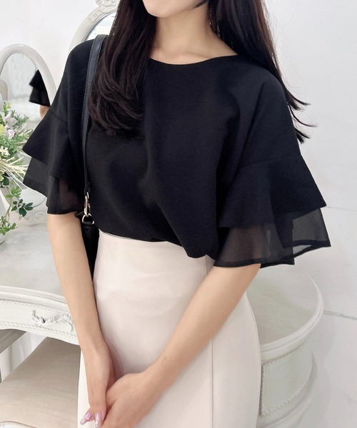 INGNI（イング）の「袖シアーフレアトップス（その他トップス・レディース・オフホワイト/ライトブルー/ブラック・M）」の10枚目の写真