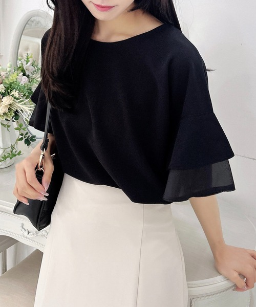 INGNI（イング）の「袖シアーフレアトップス（その他トップス・レディース・オフホワイト/ライトブルー/ブラック・M）」の11枚目の写真