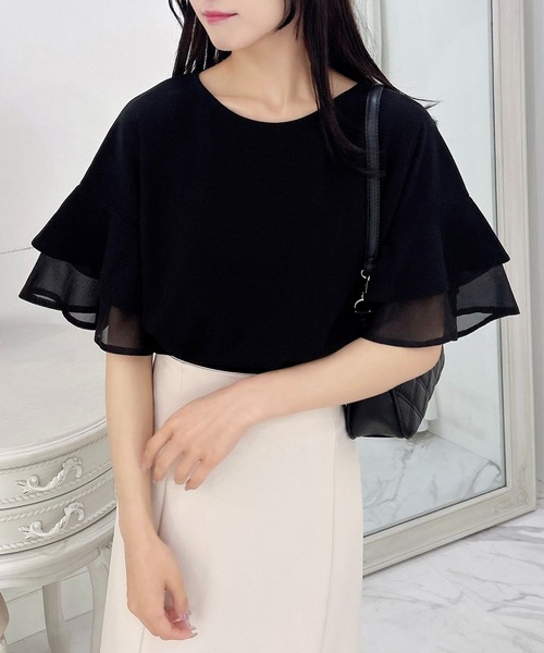 INGNI（イング）の「袖シアーフレアトップス（その他トップス・レディース・オフホワイト/ライトブルー/ブラック・M）」の12枚目の写真