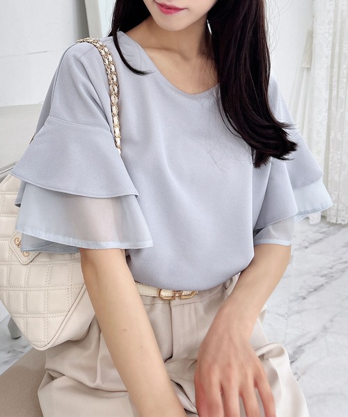 INGNI（イング）の「袖シアーフレアトップス（その他トップス・レディース・オフホワイト/ライトブルー/ブラック・M）」の18枚目の写真