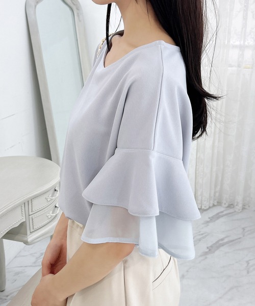 INGNI（イング）の「袖シアーフレアトップス（その他トップス・レディース・オフホワイト/ライトブルー/ブラック・M）」の21枚目の写真