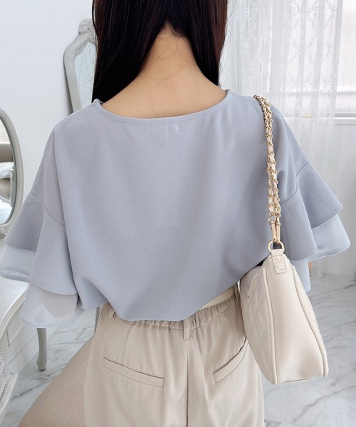 INGNI（イング）の「袖シアーフレアトップス（その他トップス・レディース・オフホワイト/ライトブルー/ブラック・M）」の22枚目の写真