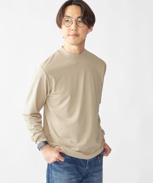 セール】【WEB限定】SHIPS: ポンチ モックネック ロングスリーブ T