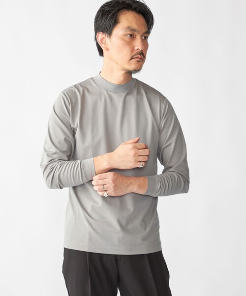 セール】【WEB限定】SHIPS: ポンチ モックネック ロングスリーブ T