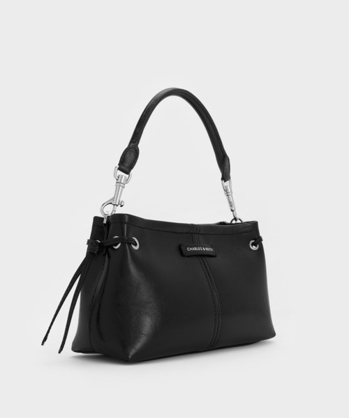 CHARLES & KEITH（チャールズ & キース）の「Noane ノアン クリンクルエフェクトドロウストリングトップハンドルバッグ（ハンドバッグ・レディース・ブラウン系その他7/オートミール/スミクロ・S）」の9枚目の写真