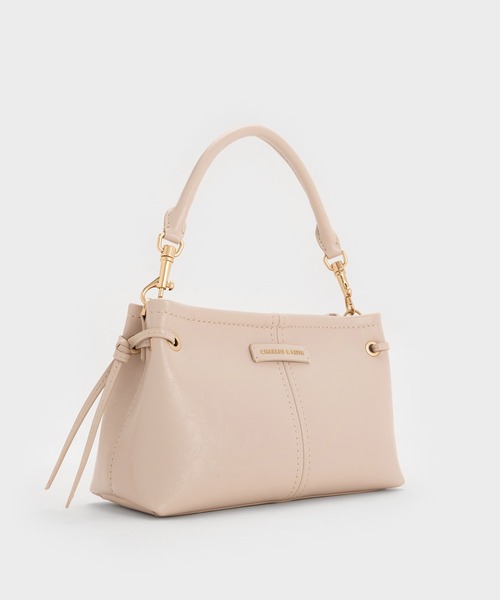 CHARLES & KEITH（チャールズ & キース）の「Noane ノアン クリンクルエフェクトドロウストリングトップハンドルバッグ（ハンドバッグ・レディース・ブラウン系その他7/オートミール/スミクロ・S）」の17枚目の写真