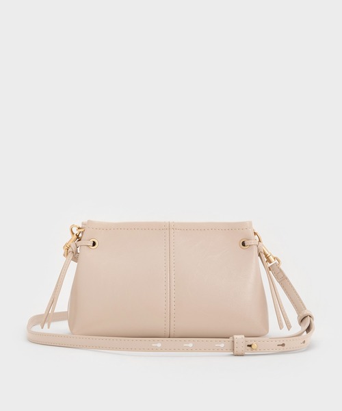 CHARLES & KEITH（チャールズ & キース）の「Noane ノアン クリンクルエフェクトドロウストリングトップハンドルバッグ（ハンドバッグ・レディース・ブラウン系その他7/オートミール/スミクロ・S）」の16枚目の写真