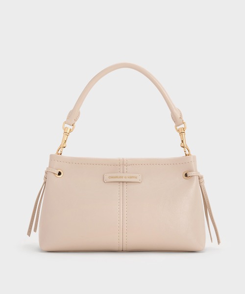 CHARLES & KEITH（チャールズ & キース）の「Noane ノアン クリンクルエフェクトドロウストリングトップハンドルバッグ（ハンドバッグ・レディース・ブラウン系その他7/オートミール/スミクロ・S）」の21枚目の写真