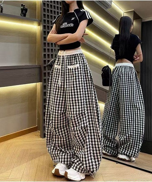 gossip!ロサンゼルス(ゴシップロサンゼルス)の「Y2Kカーブデザイン ギンガムチェックパンツ(その他パンツ・レディース・ブルー/レッド/ブラック・M/S)」の16枚目の写真