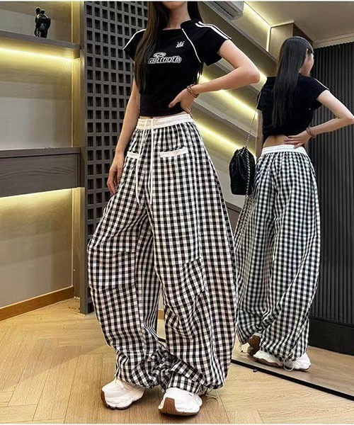 gossip!ロサンゼルス(ゴシップロサンゼルス)の「Y2Kカーブデザイン ギンガムチェックパンツ(その他パンツ・レディース・ブルー/レッド/ブラック・M/S)」の17枚目の写真