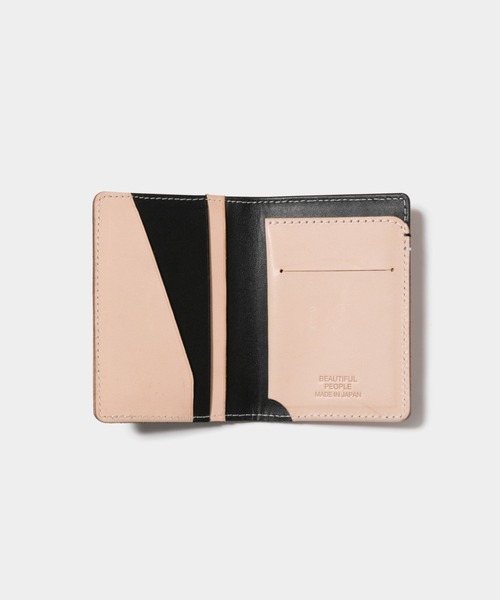beautiful people（ビューティフルピープル）の「einstein leather    card case（カードケース・レディース・ベージュ×ブラック・FREE）」の3枚目の写真