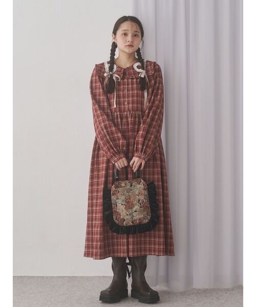 くるくるフリルカラーワンピース（ワンピース）｜merry jenny（メリー