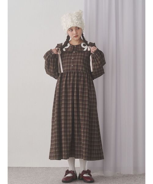 くるくるフリルカラーワンピース（ワンピース）｜merry jenny（メリー