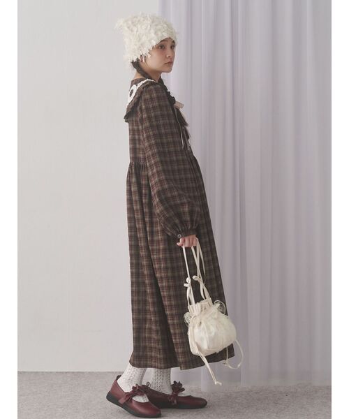 merry jenny（メリージェニー）の「くるくるフリルカラーワンピース（ワンピース・レディース・ネイビー/ブラウン/レッド・FREE）」の15枚目の写真