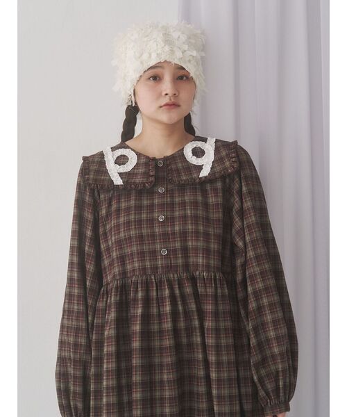 merry jenny（メリージェニー）の「くるくるフリルカラーワンピース（ワンピース・レディース・ネイビー/ブラウン/レッド・FREE）」の17枚目の写真