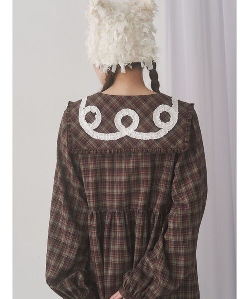 merry jenny（メリージェニー）の「くるくるフリルカラーワンピース（ワンピース・レディース・ネイビー/ブラウン/レッド・FREE）」の19枚目の写真