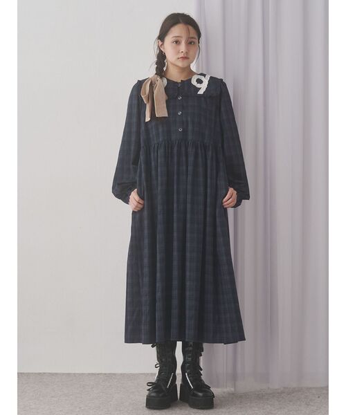 merry jenny（メリージェニー）の「くるくるフリルカラーワンピース（ワンピース・レディース・ネイビー/ブラウン/レッド・FREE）」の21枚目の写真