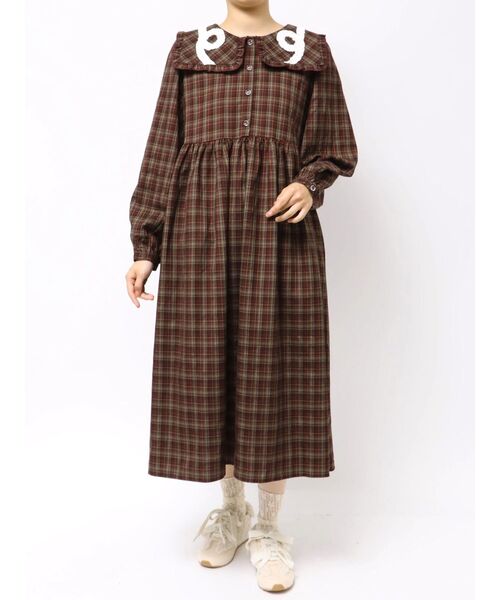 くるくるフリルカラーワンピース（ワンピース）｜merry jenny（メリー