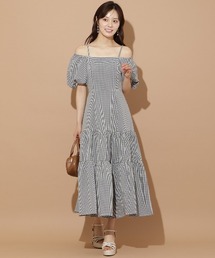 バルーンスリーブティアードワンピース