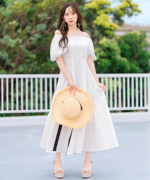 WILLSELECTION(ウィルセレクション)の「バルーンスリーブティアードワンピース(ワンピース・レディース・ブラック系その他/オフホワイト/ブラック・FREE)」の8枚目の写真