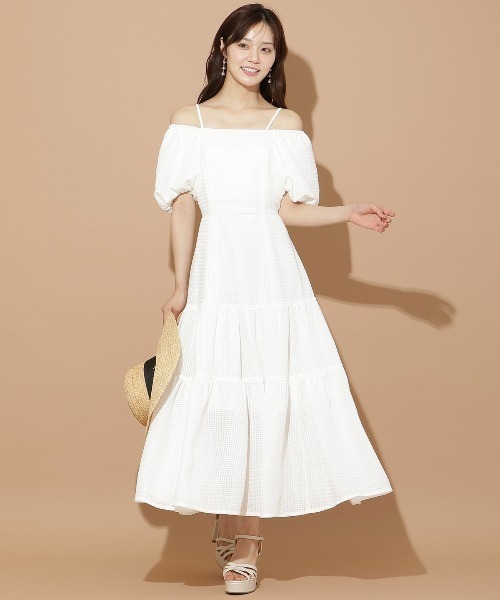 WILLSELECTION(ウィルセレクション)の「バルーンスリーブティアードワンピース(ワンピース・レディース・ブラック系その他/オフホワイト/ブラック・FREE)」の6枚目の写真