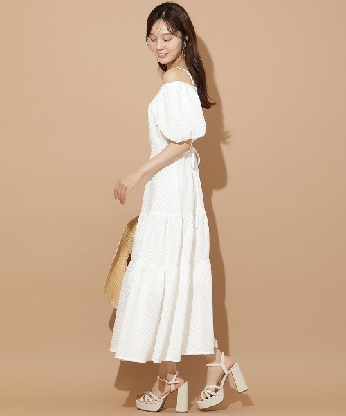 WILLSELECTION(ウィルセレクション)の「バルーンスリーブティアードワンピース(ワンピース・レディース・ブラック系その他/オフホワイト/ブラック・FREE)」の5枚目の写真