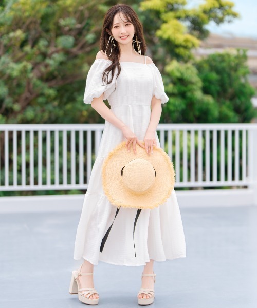 WILLSELECTION(ウィルセレクション)の「バルーンスリーブティアードワンピース(ワンピース・レディース・ブラック系その他/オフホワイト/ブラック・FREE)」の20枚目の写真