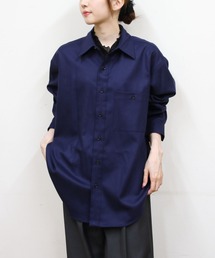 THE SHINZONE シャツ ブルー ブロード ロゴ刺繍 Shinzone（シンゾーン