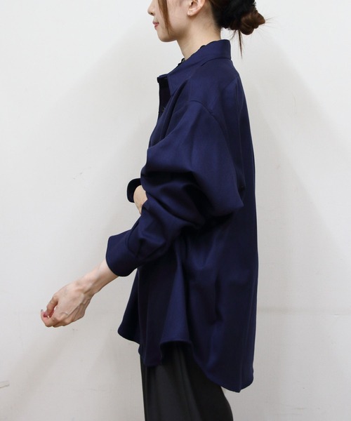 THE SHINZONE（ザ　シンゾーン）の「THE SHINZONE/シンゾーン　ウールダディシャツ　WOOL DADDY SHIRT（シャツ/ブラウス・レディース・チャコールグレー/ネイビー・FREE）」の5枚目の写真