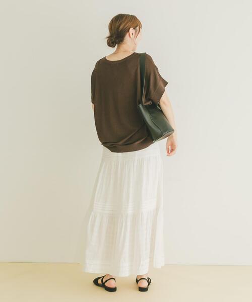 ITEMS URBANRESEARCH(アイテムズ アーバンリサーチ)の「Vネックフレンチニット(ニット/セーター・レディース・ブラック/グレー系その他/ブラウン/レッド系その他・FREE)」の7枚目の写真