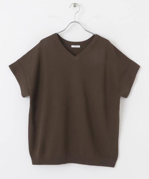ITEMS URBANRESEARCH(アイテムズ アーバンリサーチ)の「Vネックフレンチニット(ニット/セーター・レディース・ブラック/グレー系その他/ブラウン/レッド系その他・FREE)」の8枚目の写真