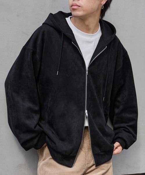 セール】シンセティックスエードダブルジップパーカー（パーカー