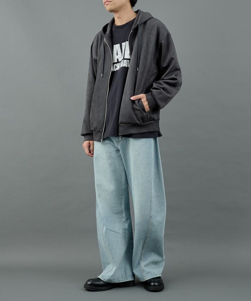 シンセティックスエードダブルジップパーカー（パーカー）｜COLONY