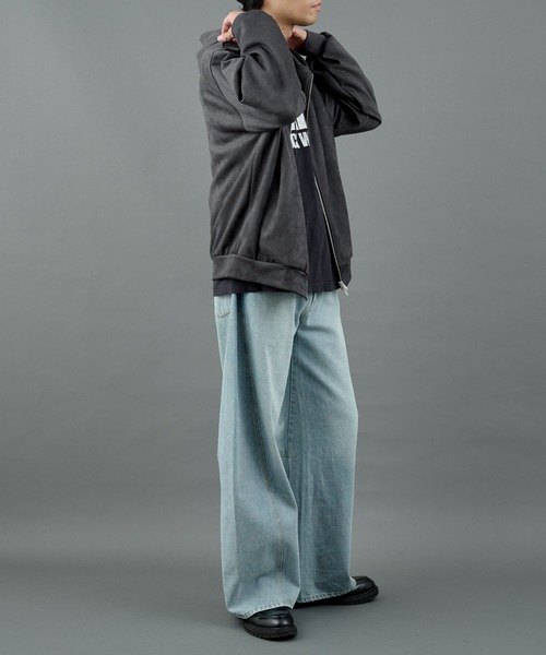 COLONY 2139(コロニートゥーワンスリーナイン)の「シンセティックスエードダブルジップパーカー(パーカー・メンズ・チャコールグレー/ブラック・MEDIUM/LARGE)」の21枚目の写真