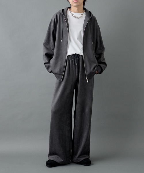 COLONY 2139(コロニートゥーワンスリーナイン)の「シンセティックスエードダブルジップパーカー(パーカー・メンズ・チャコールグレー/ブラック・MEDIUM/LARGE)」の14枚目の写真